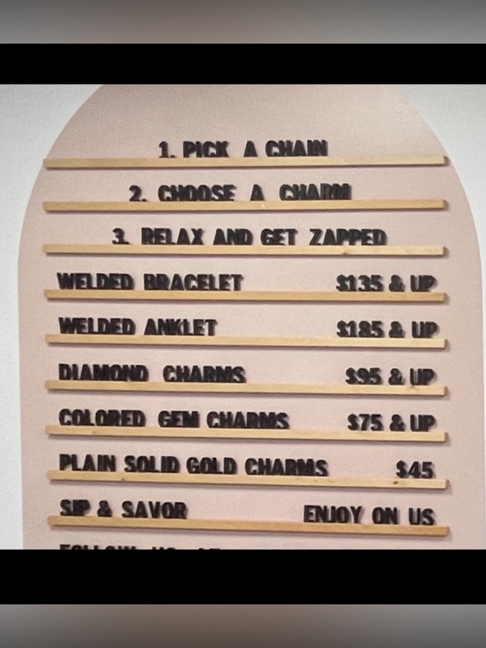 Wall Mounted Menu Rails